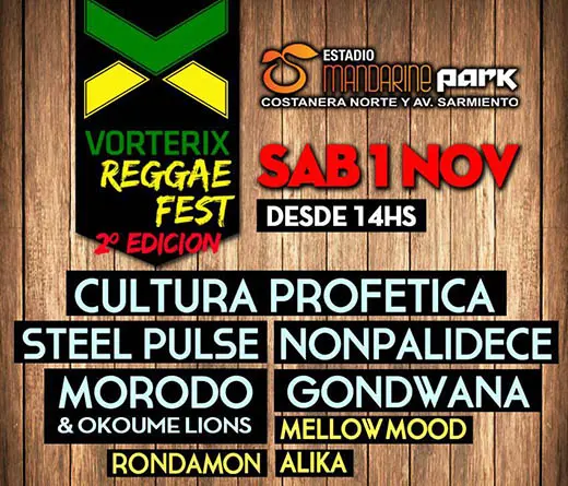 Estos son ganadores de las entradas para el Vorterix Reggae Fest este sbado 1 noviembre en Mandarine Park.